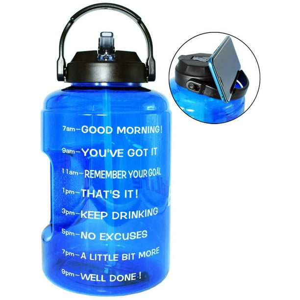BuildLife Gallon Fitness Water Bottle/BPA Free/Wide Mouth with Straw Lid & Motivational Time Marker to Ensure You Drink Enough Water BuildLife Gallon Fitness Water Bottle/BPA Free/Wide Mouth with Straw Lid & Motivational Time Marker to Ensure You Drink Enough Water